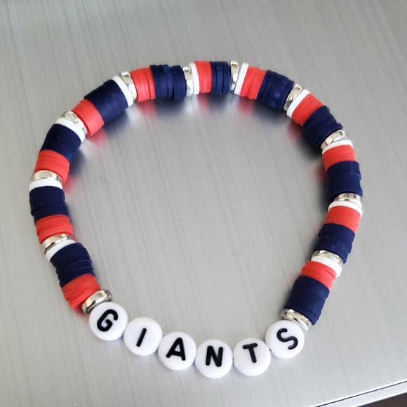 NY Giants Beaded Bracelet - Picture 1 of 1